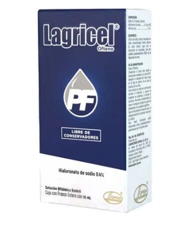 Lagricel ofteno PF solución oftálmica x 10 mL Farmex-Fonasa-Persistente